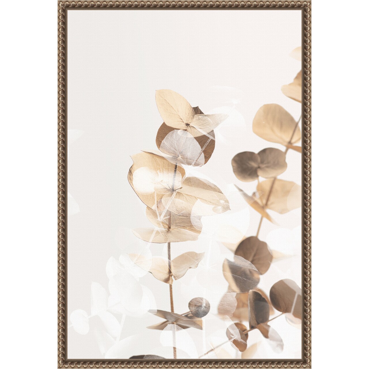 Eucalyptus Creative Gold 01 by Pictufy Studio III Framed Canvas Wall Art